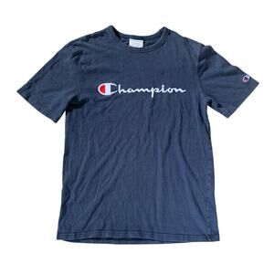 Vintage Champion Embroidered T-shirt - Medium